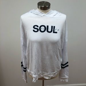 Soulcycle tee shirt with hood